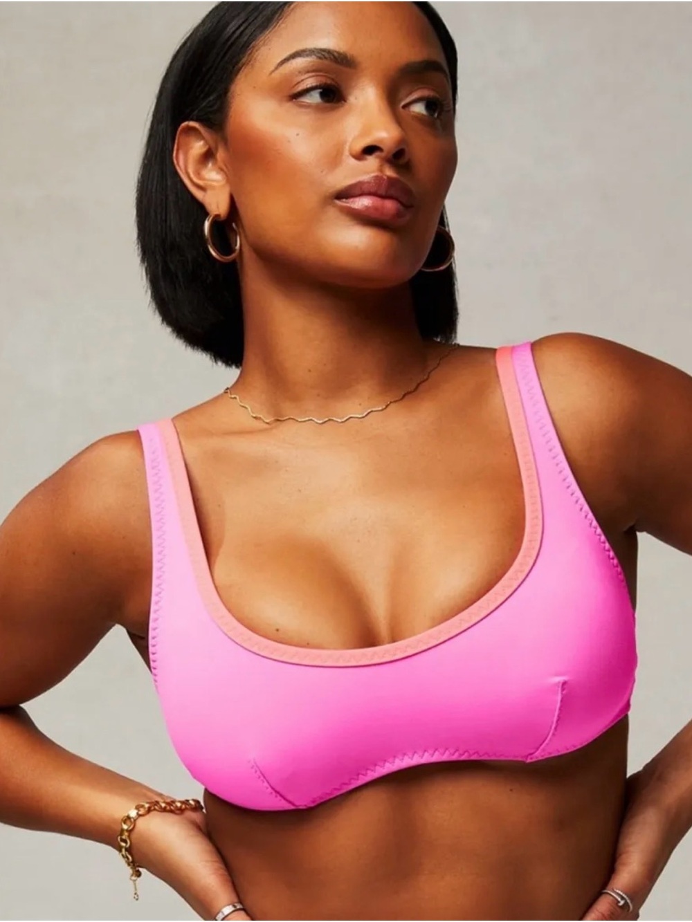 Fabletics Hot Pink Scoop bikini set with shorts